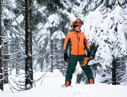 Worker in Cold Winter Weather